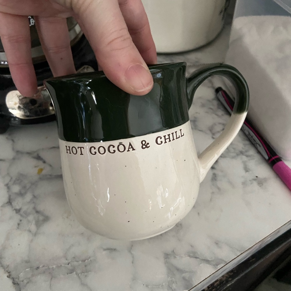 Hot cocoa and chill coffee mug